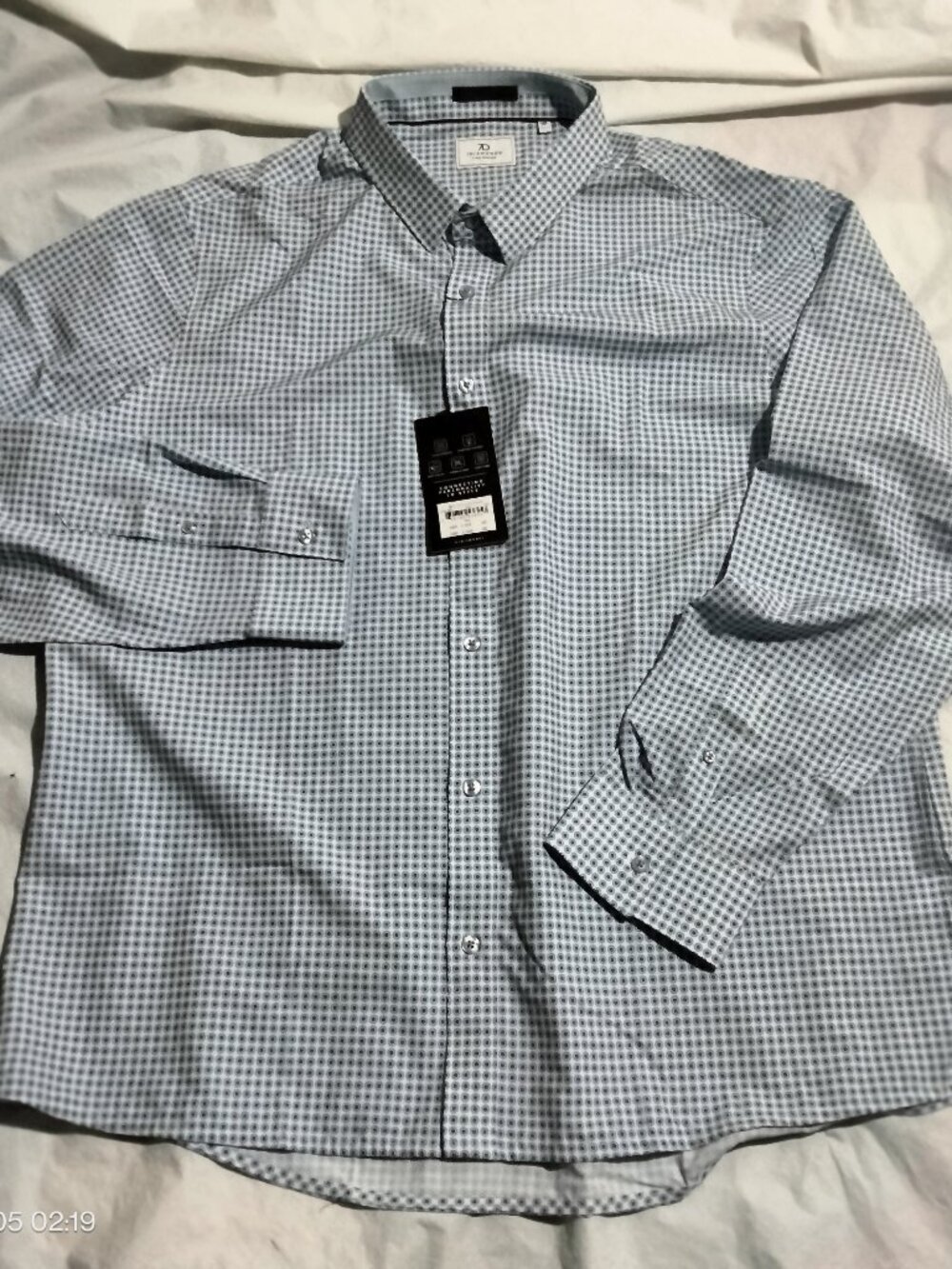 7 Diamonds Mens 3XL Cyril 4-Way Stretch Long Sleeve Button Up Shirt Blue Pattern